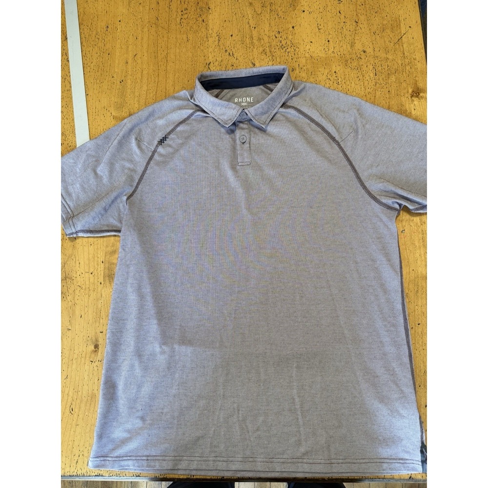 Rhone Delta Pique Polo Shirt Mens L Maroon  Performance Golf Athletic Raglan